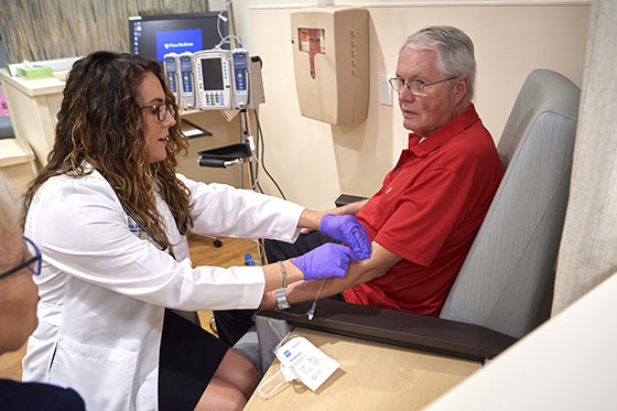 The Infusion Bay at the Abramson Cancer Center at Chester County Hospital in West Chester, PA